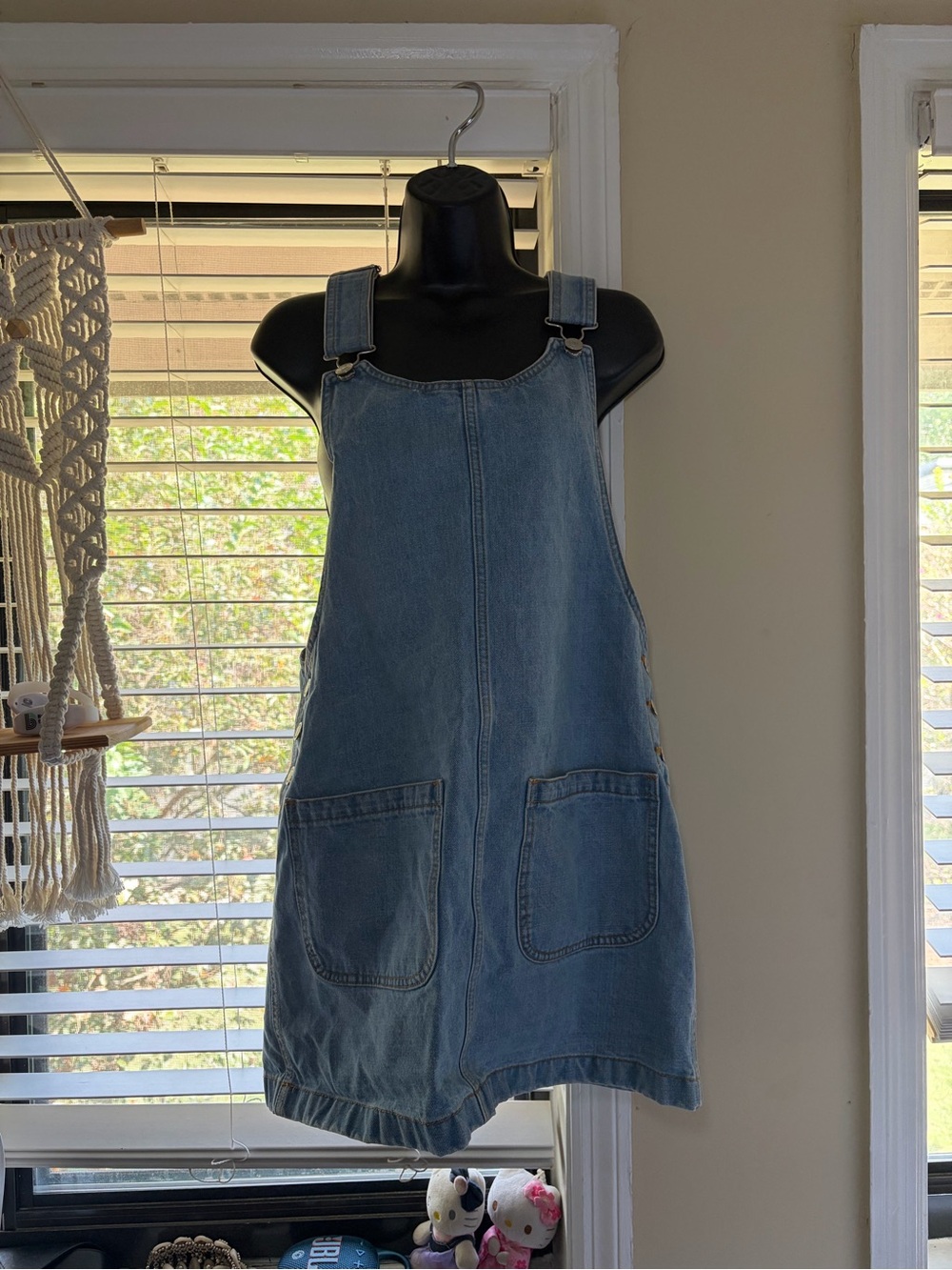 Forever 21 Light Blue Denim Mini Pinafore Dress